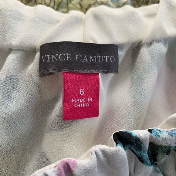 Vince Camuto Arctic Floral Ruffle 1 shoulder Dress - Picture 6 of 8